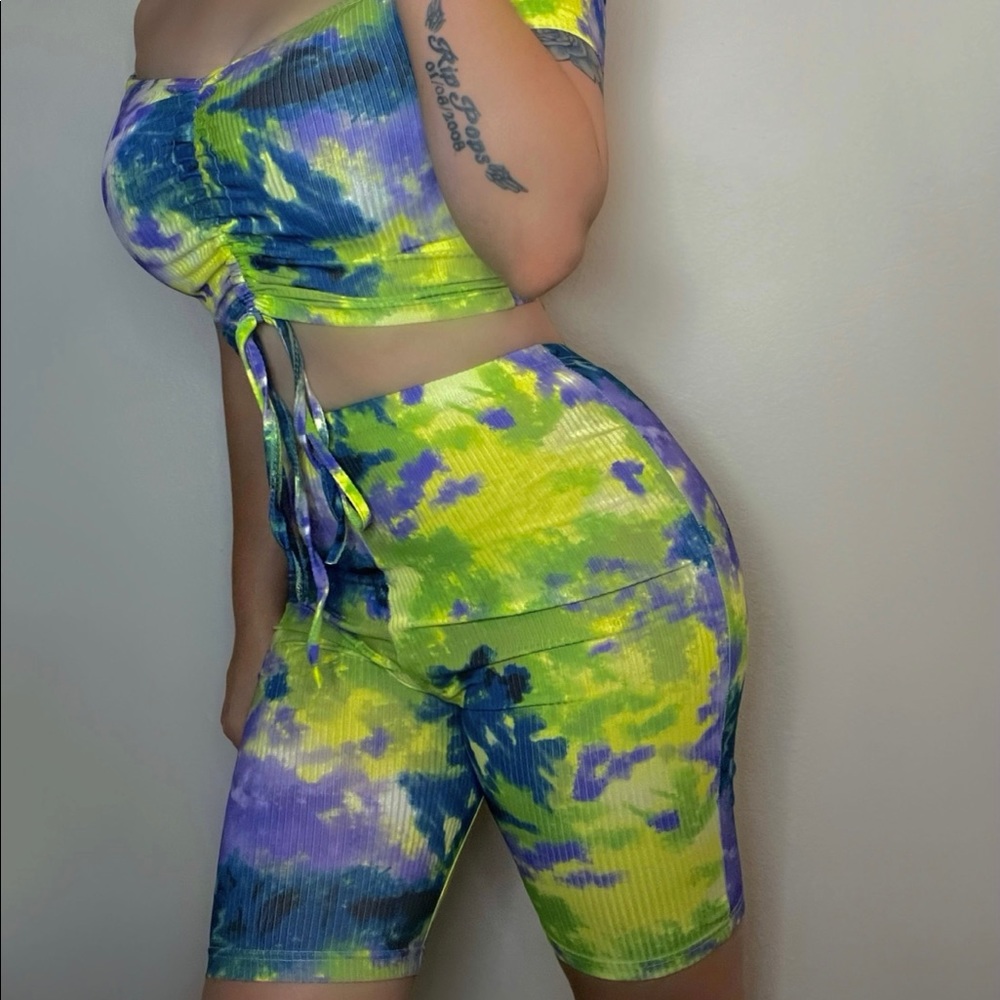 Tie Dye Biker Set